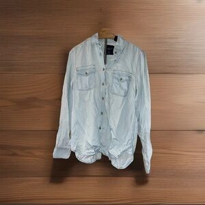 American Eagle Outfitters Blue Casual Button Down Shirt